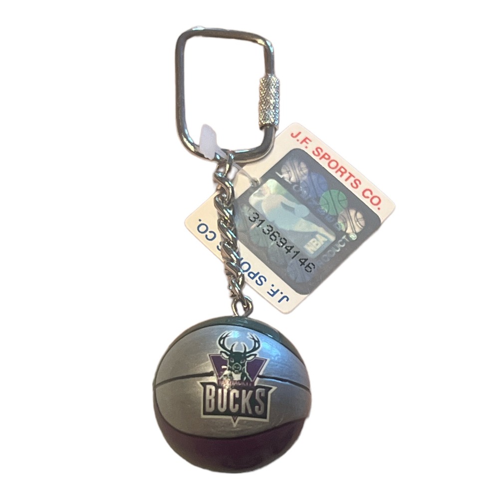 Vintage 90s NBA Basketball Milwaukee Bucks Lil' Sports Brat Keychain
